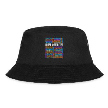 Krankenschwester Anästhesist - Worte - Bucket Hat - Schwarz - Vorne - Lela (165cm)