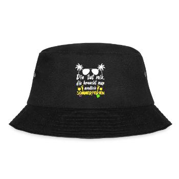 Endlich Sommerferien, Cocktails - Bucket Hat - Schwarz - Vorne - Lela (165cm)