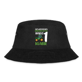 Schulkind Traktor Einschulung Geschenk - Bucket Hat - Schwarz - Vorne - Lela (165cm)