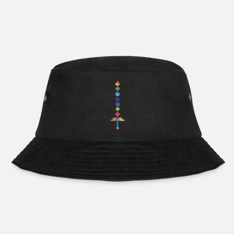 Polyhedral Dice Sword Fantasy Role-Playing Game - Bucket Hat - Schwarz
