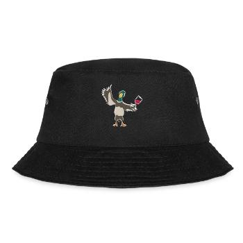 Sweet duck duck with red wine invites you to drink - Bucket Hat - black - Front - Lela (165cm)