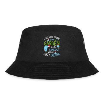 Crazy Chickens - Chicken Gardener Saying - Bucket Hat - black - Front - Lela (165cm)