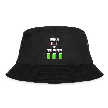 Mama von 3 Jungs - Bucket Hat - Schwarz - Vorne - Lela (165cm)