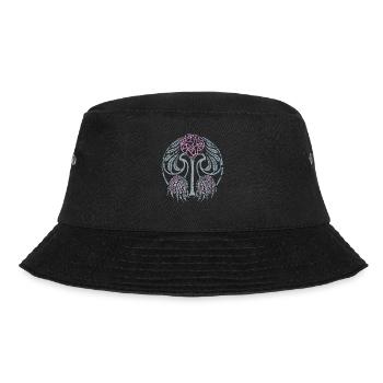 Jugendstil, Vintage-1900, Mandala-Motiv - Bucket Hat - Schwarz - Vorne - Lela (165cm)