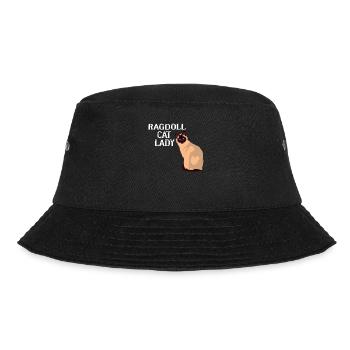 Ragdoll Katzen Lady - Bucket Hat - Schwarz - Vorne - Lela (165cm)