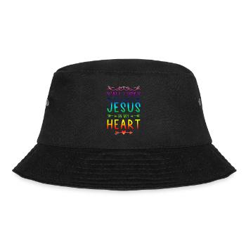 bibel jesus im herzen - Bucket Hat - Schwarz - Vorne - Lela (165cm)