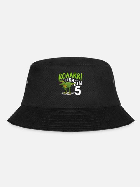 5. Geburtstag 5 Jahre Dino Dinosaurier Fan - Bucket Hat - Schwarz