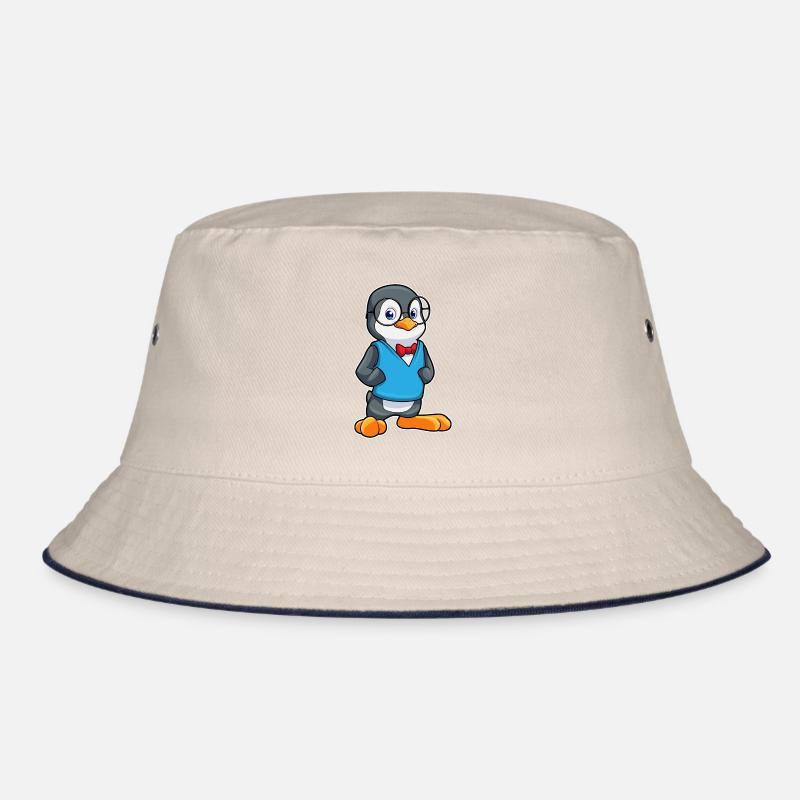 Pinguin als Nerd mit Brille Bucket Hat