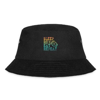 Für Ruderer: SLEEP, ROW, EAT, REPEAT - Bucket Hat - Schwarz - Vorne - Lela (165cm)