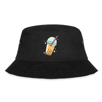 Bubble Tee Boba Tea - Bucket Hat - black - Front - Lela (165cm)