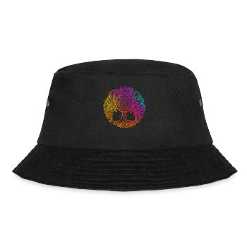 Mandala Baum des Lebens - Bucket Hat - Schwarz - Vorne - Lela (165cm)