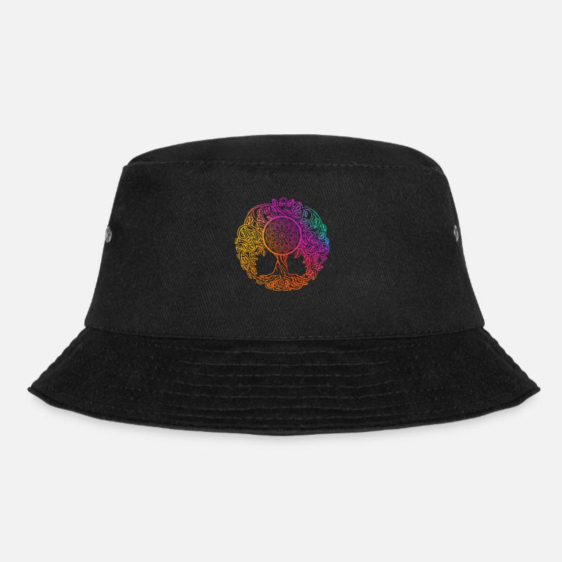 Mandala Baum des Lebens - Bucket Hat - Schwarz