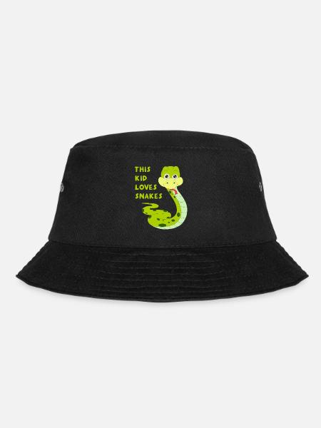 This Kid Loves Snakes Toddlers Kids Boy Girl Child - Bucket Hat - black