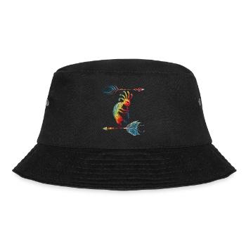 Native American Kokopelli With Two Feathers 1 - Bob - noir - Devant - Lela (165cm)