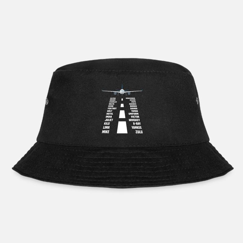 Airplane pilot phonetic alphabet - Bucket Hat - black