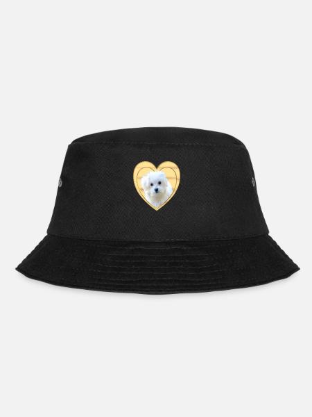 Malteser - Malteser Hund - Herz - Bucket Hat - Schwarz