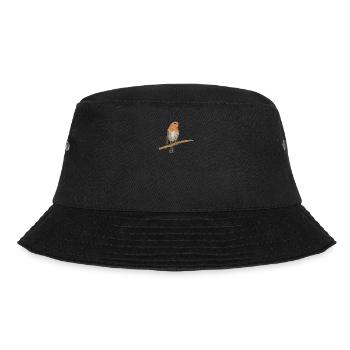 Rotkehlchen I Vogel Jäger Wald Motiv für - Bucket Hat - Schwarz - Vorne - Lela (165cm)