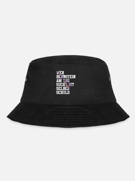 Bernstein Strand Urlaub Lampe Ostsee Geschenkidee - Bucket Hat - Schwarz