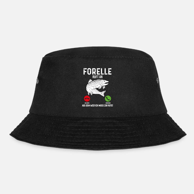 Forelle Angeln - Bucket Hat - Schwarz