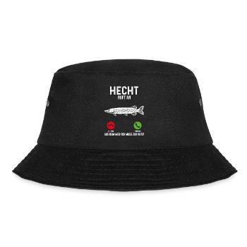Hecht Angeln - Bucket Hat - Schwarz - Vorne - Lela (165cm)