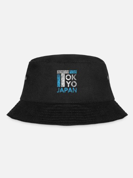 Japan, Tokyo City, Tokyo, Typography - Bucket Hat - black