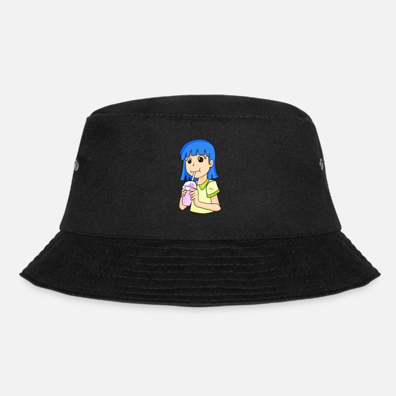 Anime fille avec bubble tea - Bob - noir