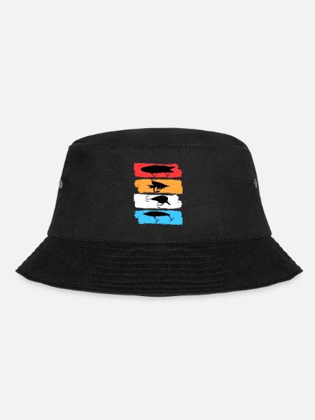 Angler Köder Retro - Bucket Hat - Schwarz