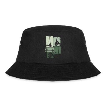Scooter Roller Stunt Retro Vintage Tretroller - Bucket Hat - Schwarz - Vorne - Lela (165cm)