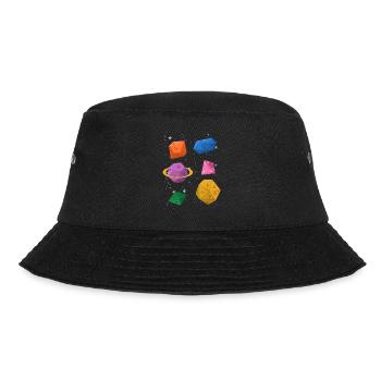 Gamer RPG Würfel Galaxy Geschenk - Bucket Hat - Schwarz - Vorne - Lela (165cm)