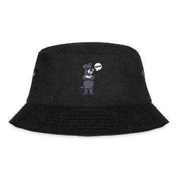 Sturer Zwergschnauzer - Bucket Hat - Schwarz - Vorne - Lela (165cm)