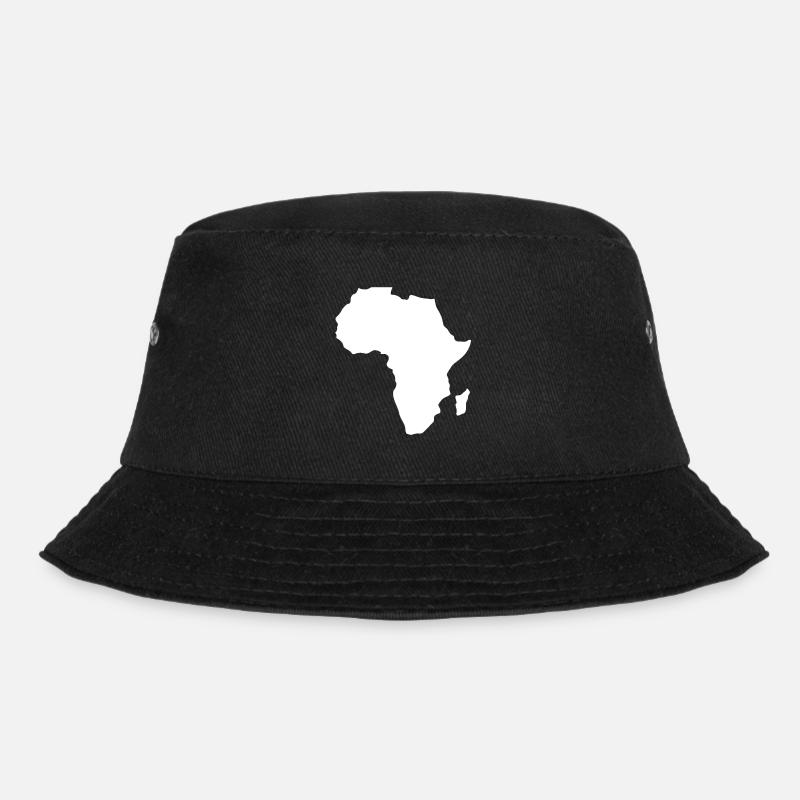 Africa continent map white - Bucket Hat - black