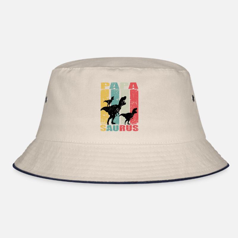 Papasaurus Dinosaur Dino Twins Papa Saurus Bucket Hat