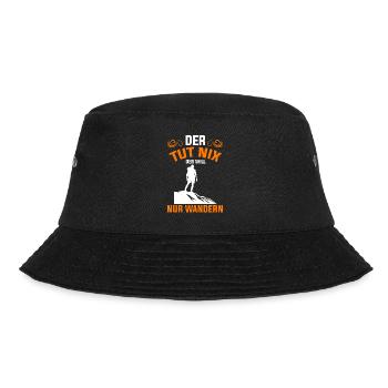 Der Tut Nix der Will Nur Wandern - Bucket Hat - Schwarz - Vorne - Lela (165cm)