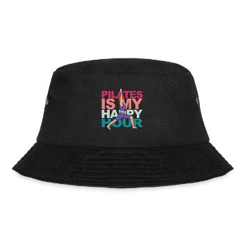 Pilates is my Happy Hour Yoga Fitness Meditation - Bucket Hat - Schwarz - Vorne - Lela (165cm)