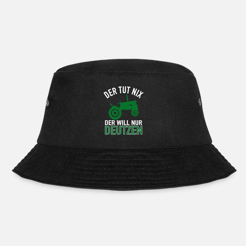 Der Tut Nix Der Will Nur Deutzen - Traktor Bauern - Bucket Hat - Schwarz