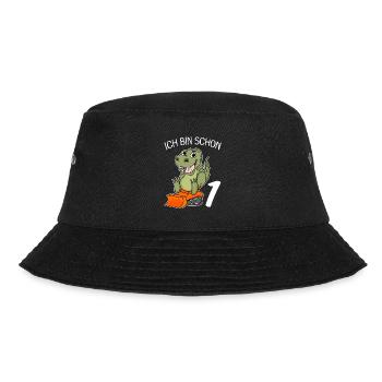 1. Geburtstag Dinosaurier Baustelle Fahrzeug - Bucket Hat - Schwarz - Vorne - Lela (165cm)
