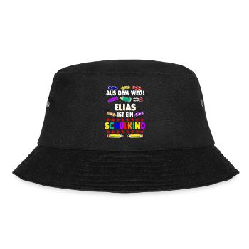 Schulkind Schüler Elias Einschulung Schule - Bucket Hat - Schwarz - Vorne - Lela (165cm)