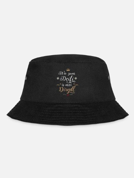 Trachtenshirt Damen Mädchen Dirndl Ersatz Tracht - Bucket Hat - Schwarz