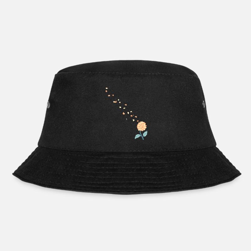 Blume - Bucket Hat - Schwarz