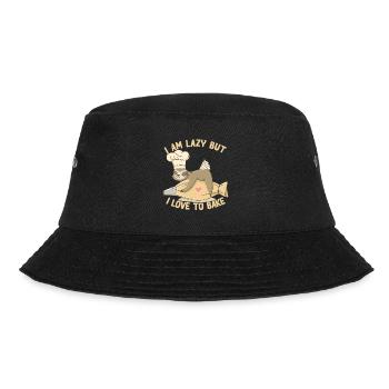 Faultier Bäcker lustiges Spruch Torten Süßigkeiten - Bucket Hat - Schwarz - Vorne - Lela (165cm)