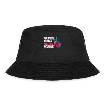 Lustiger Bowling Spruch Anlaufen Werfen - Bucket Hat - Schwarz - Vorne - Lela (165cm)