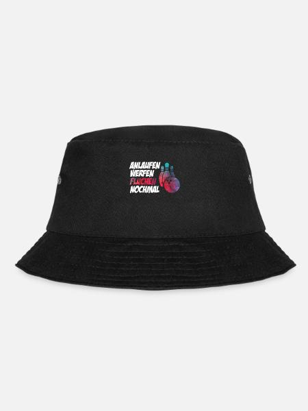 Lustiger Bowling Spruch Anlaufen Werfen - Bucket Hat - Schwarz