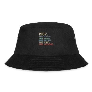 Jahrgang 1967 The Year Man Myth King Legend Retro - Bucket Hat - Schwarz - Vorne - Lela (165cm)