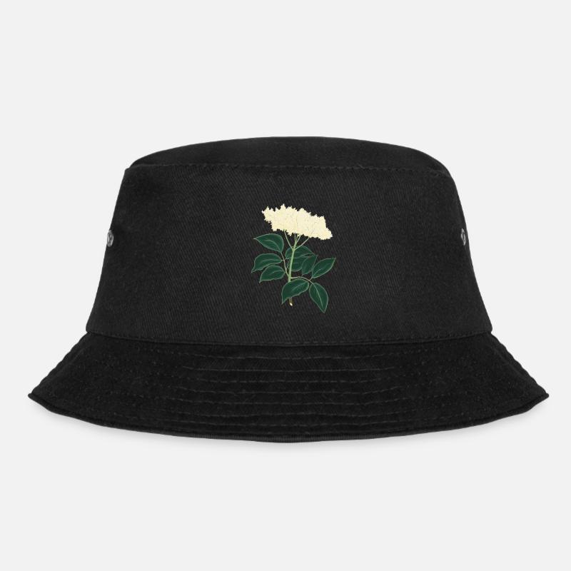 Holunder botanische Zeichnung - Bucket Hat - Schwarz