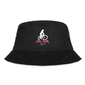 Mountain Bike MTB Mädchen Girl Power grl pwr Biker - Bucket Hat - black - Front - Lela (165cm)