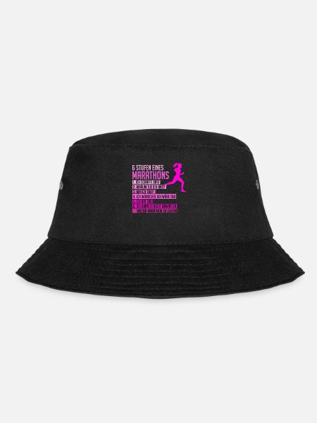 Lustiger Marathon Spruch Läuferin Frauen Geschenk - Bucket Hat - Schwarz