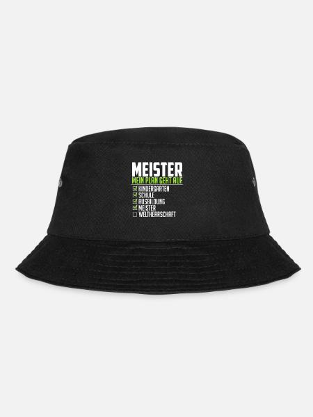 Meister lustiger Spruch Weltherrschaft Abschluss - Bucket Hat - Schwarz