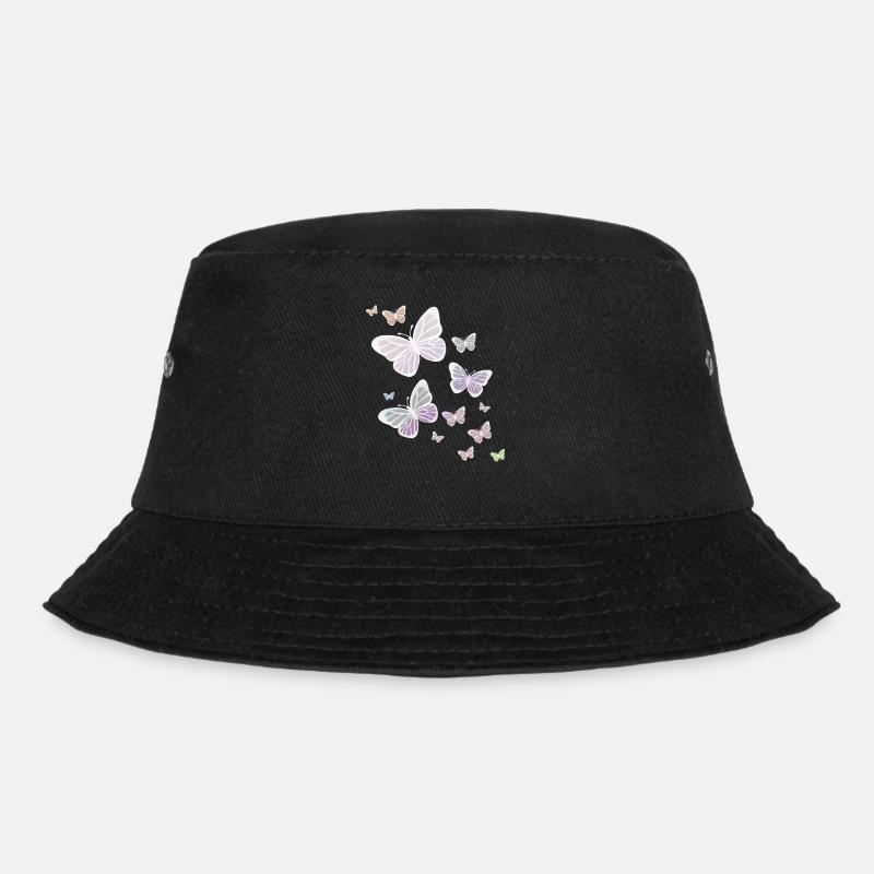 Schmetterling Schmetterling Tier bunt Farbe - Bucket Hat - Schwarz