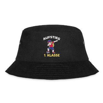 Aufstieg 1. Klasse Einschulung Schulanfänger Fußba - Bucket Hat - Schwarz - Vorne - Lela (165cm)