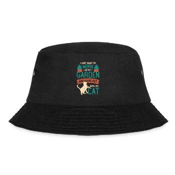 Garden Plants Gardening Cat Gardener Gift - Bucket Hat - black - Front - Lela (165cm)